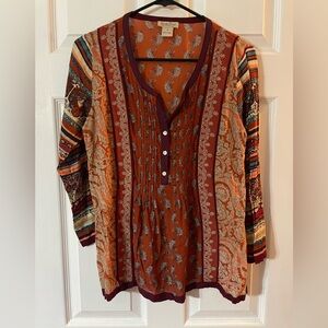 Lucky Brand Multicolor Paisley Blouse